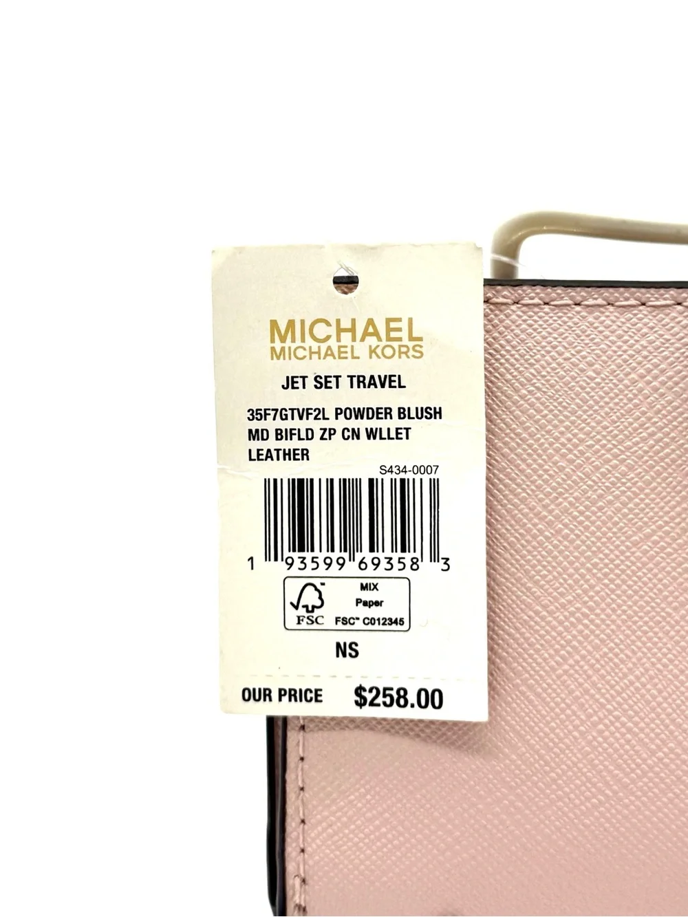 Michael Kors Bifold Zip Chain Wallet Powder Blush